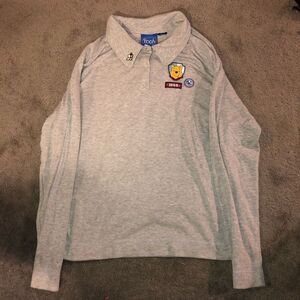 VINTAGE DISNEY WINNIE THE POOH x JERRY LEIGH LONG SLEEVE SHIRT GREY WOMENS SMALL